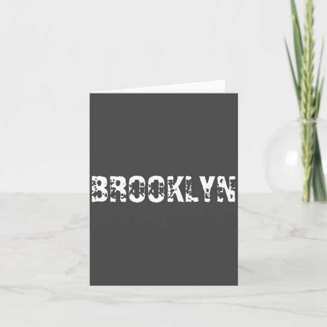 Brooklyn New York City Nyc White Text Nostalgic  Card (Front)