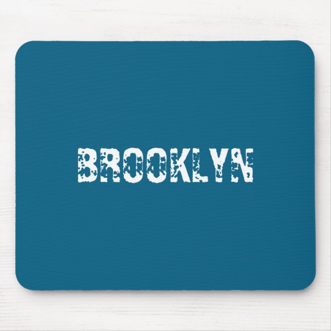 Brooklyn New York City Nyc White Text Nostalgic  Mouse Pad (Front)