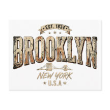 Brooklyn New York City Ornate Gold Script Design