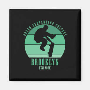 Brooklyn New York City Skateboarder Urn Skateboard Magnet