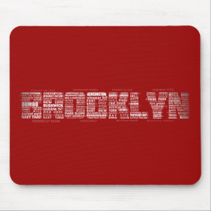 Brooklyn New York City Word Art Mouse Pad