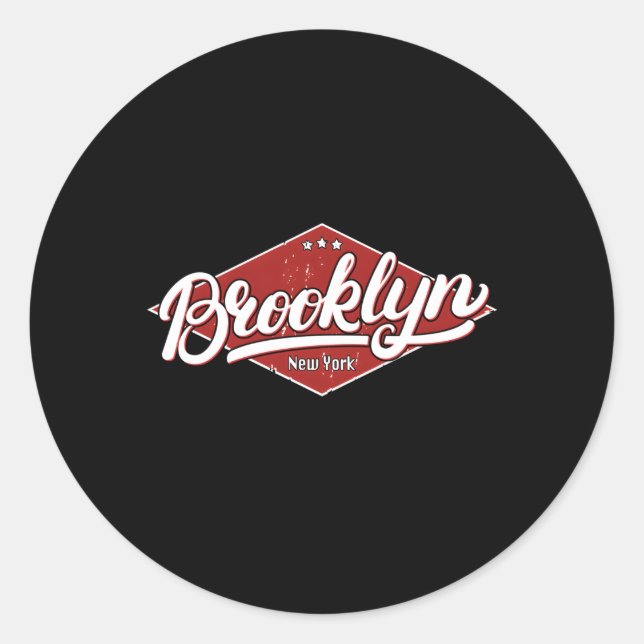 Brooklyn New York Classic Round Sticker (Front)