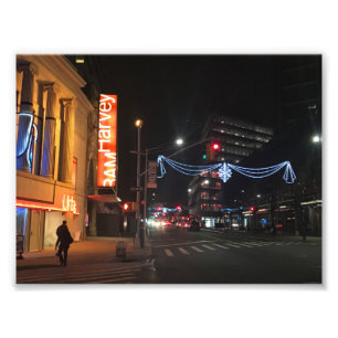 Brooklyn New York Fulton Street Holiday Lights NYC Photo Print