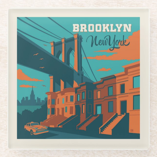 Brooklyn New York Glass Coaster (Front)