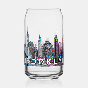 Brooklyn New York Graffiti Can Glass