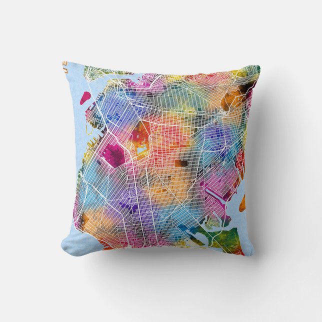 Brooklyn New York Map Cushion (Front)