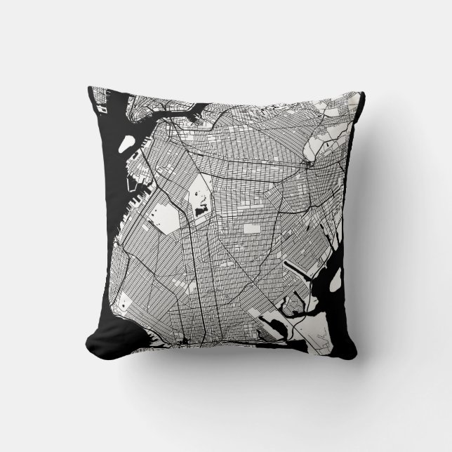 Brooklyn New York Map Cushion (Front)
