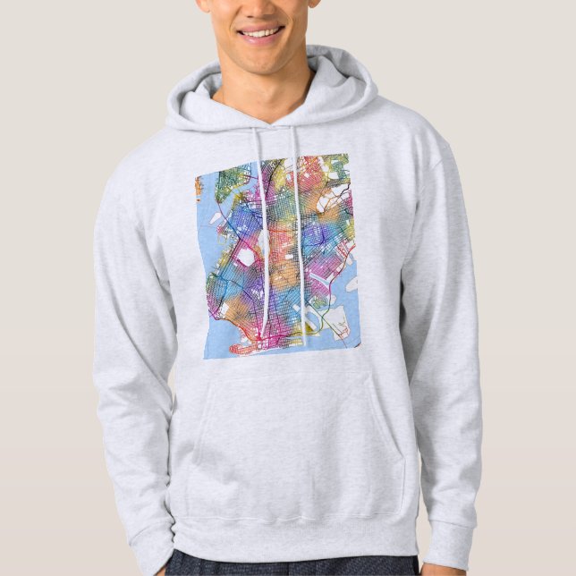 Brooklyn New York Map Hoodie (Front)