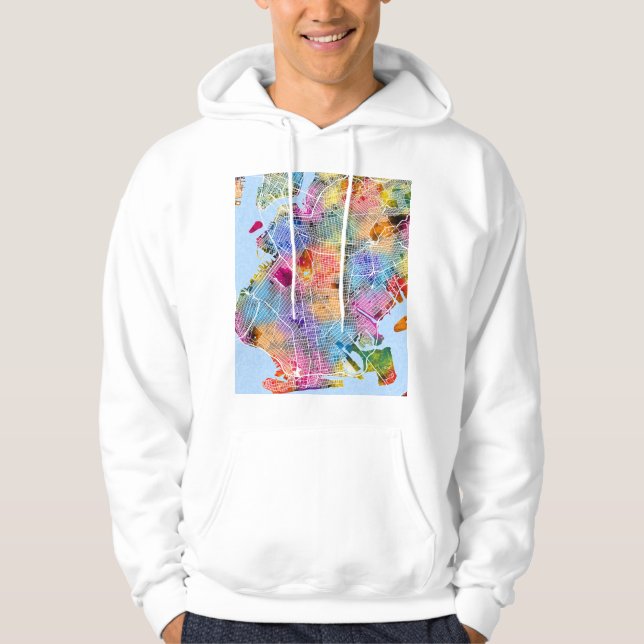 Brooklyn New York Map Hoodie (Front)