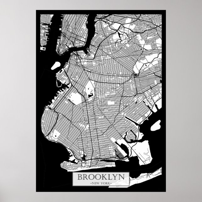 Brooklyn New York Map Poster (Front)