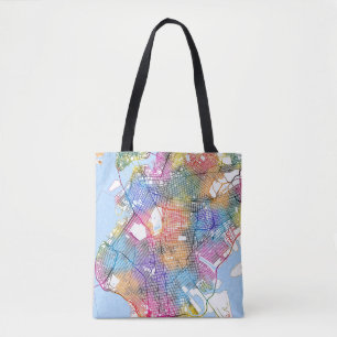 Brooklyn New York Map Tote Bag