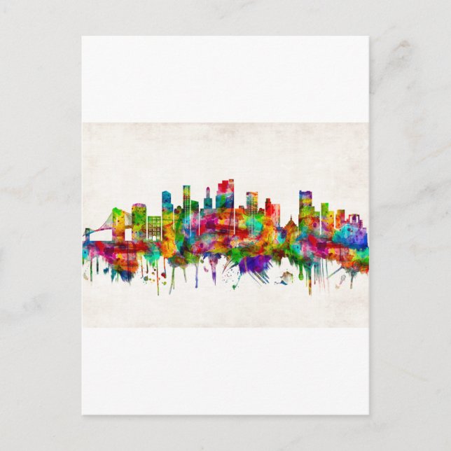 Brooklyn New York Skyline Invitation Postcard (Front)