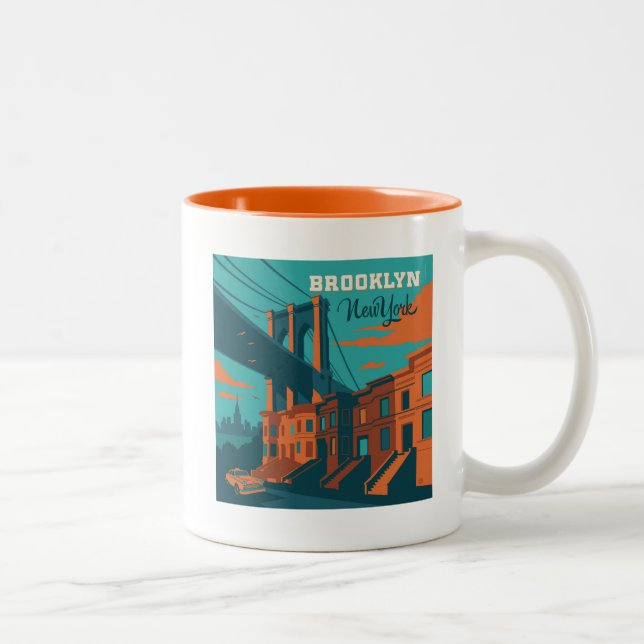 Brooklyn New York Two-Tone Coffee Mug (Right)