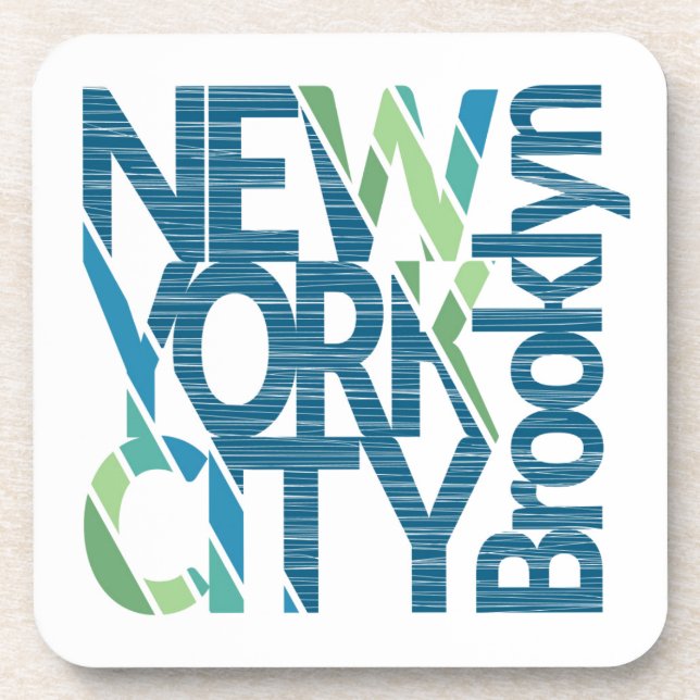 Brooklyn New York Typography Coaster (Front)