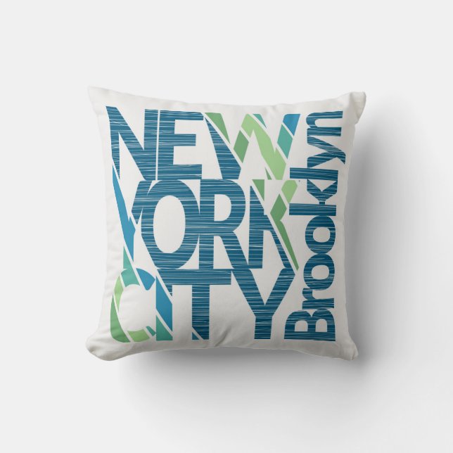 Brooklyn New York Typography Cushion (Front)