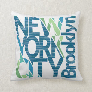 Brooklyn New York Typography Cushion