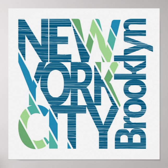 Brooklyn New York Typography Poster (Front)