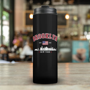 Brooklyn Ney York Est Funny Travel Thermal Tumbler