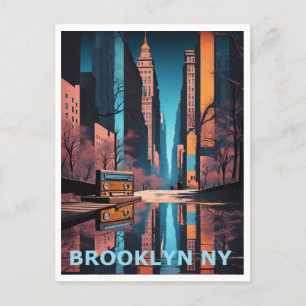 Brooklyn NY Colourful Graphic Art Design  Postcard