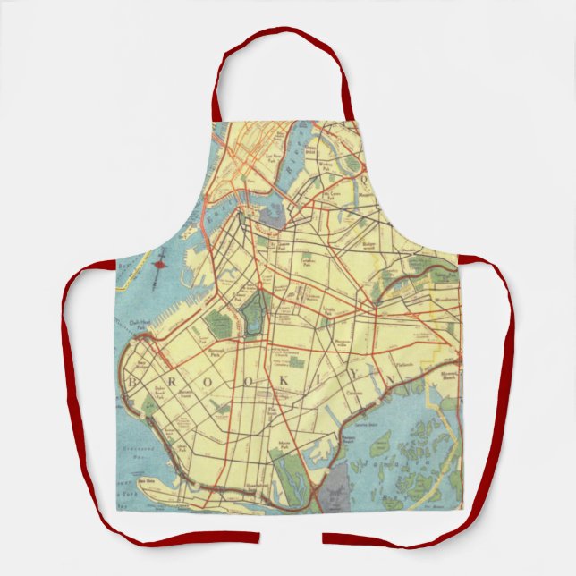 Brooklyn NY Map Shower Curtain Apron (Front)