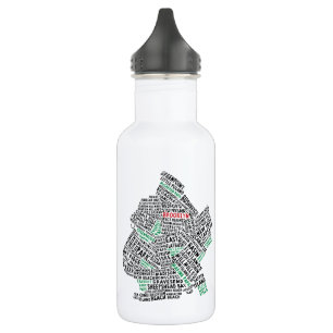 Brooklyn NYC Typography Map Bottle