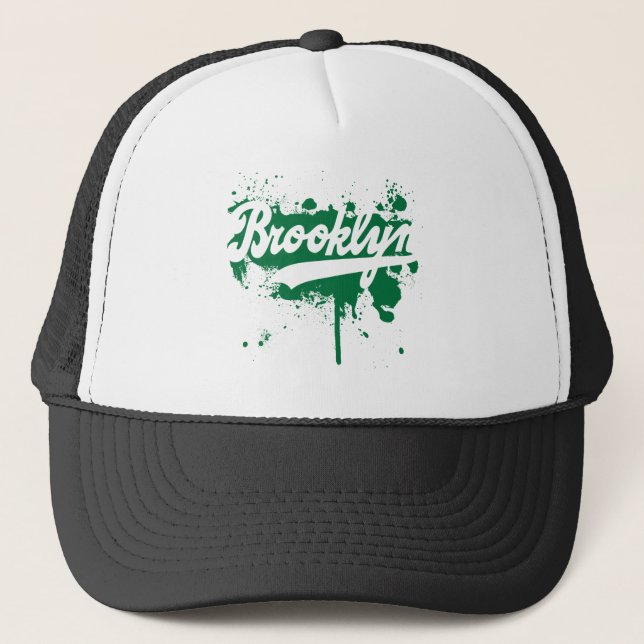 Brooklyn Painted Green Hat (Front)