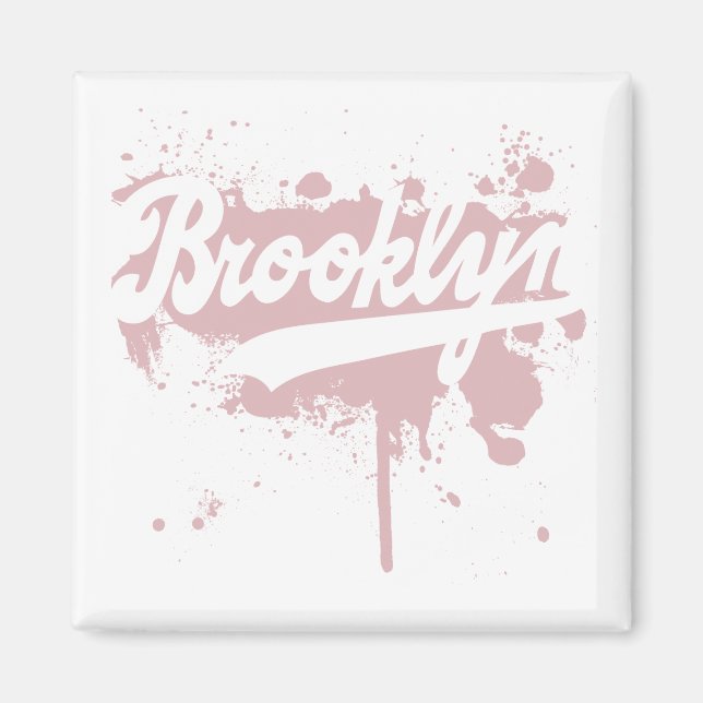 Brooklyn Painted Pink Magnet (Front)