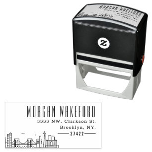 Brooklyn Resident Modern Deco Skyline Self-inking Stamp