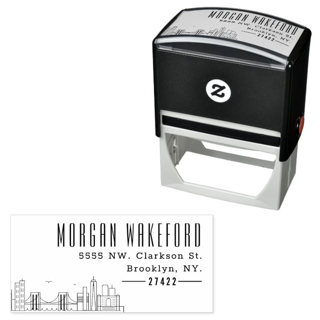 Brooklyn Resident | Modern Deco Skyline  Self-inking Stamp (In Situ)