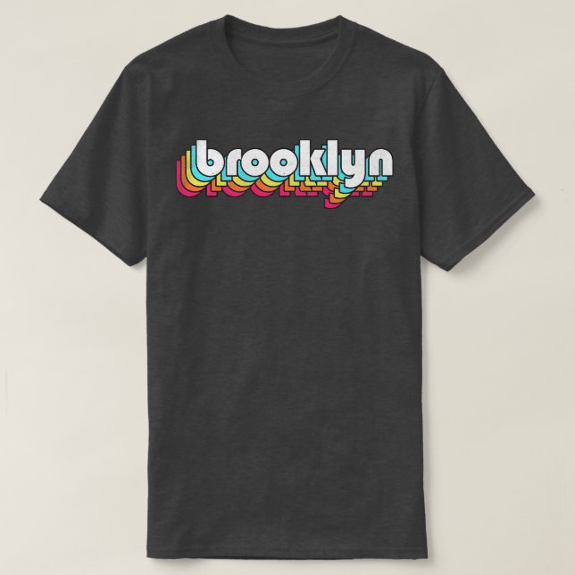 Brooklyn Retro Typography Design T-Shirt (Design Front)