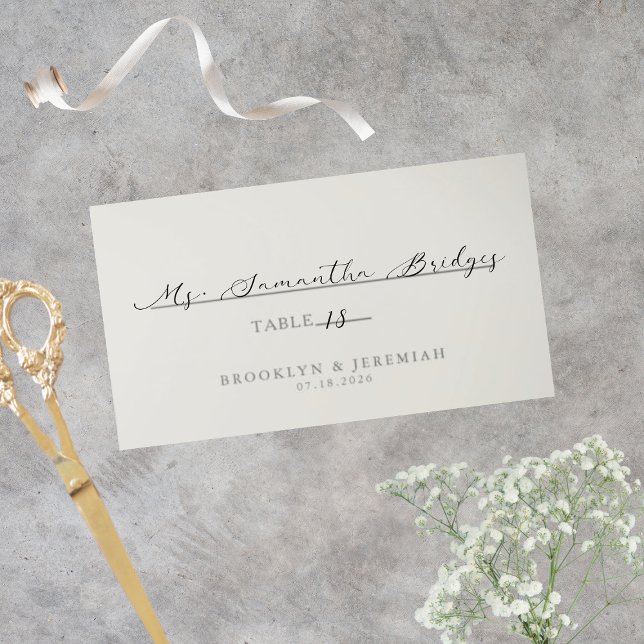 BROOKLYN serif elegant wedding  Place Card (Creator Uploaded)