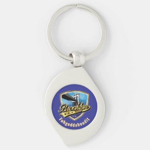  Brooklyn Shield and Swoosh Design Key Ring