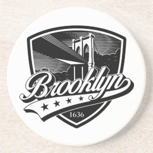 Brooklyn Shield with Swoosh Design Coaster