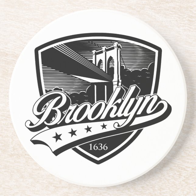 Brooklyn Shield with Swoosh Design Coaster (Front)