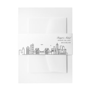 Brooklyn Skyline Wedding Invitation Belly Band