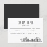 Brooklyn Skyline Wedding RSVP with Meal Choice