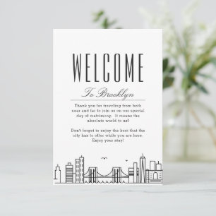 Brooklyn Skyline Welcome Message Gift Tags Card