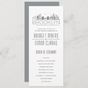 Brooklyn Stylised Skyline   Wedding Program