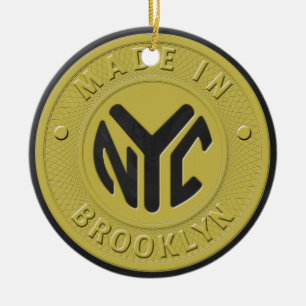 Brooklyn Subway Token Ceramic Ornament