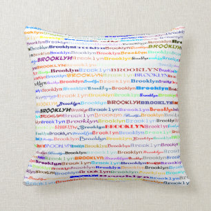 Brooklyn Text Design II Throw Pillow