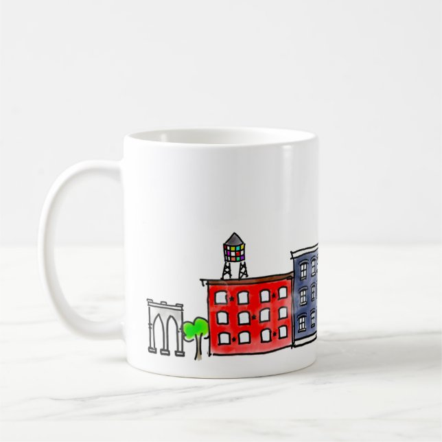 Brooklyn to Manhattan Bridge Coffee Mug (Left)