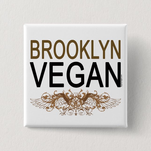 Brooklyn Vegan 15 Cm Square Badge (Front)