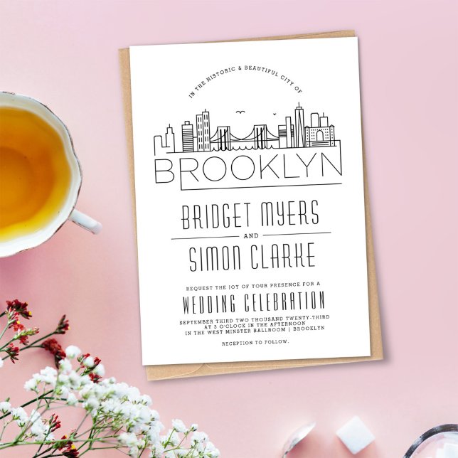 Brooklyn Wedding | Stylised Skyline Invitation (Creator Uploaded)