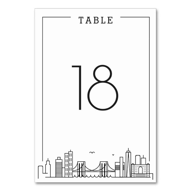 Brooklyn Wedding | Table Number (Front)