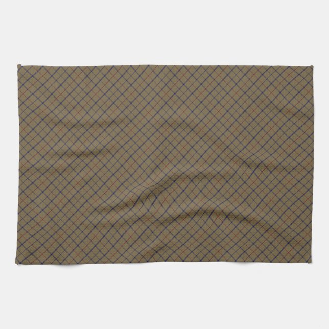 Brooks Camel Blue Red Tattersall Dish Cloth (Horizontal)