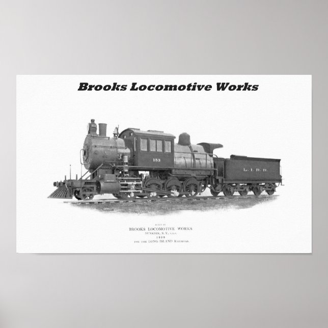 Brooks Camelback Locomotive, Long Island Railroad Poster (Front)