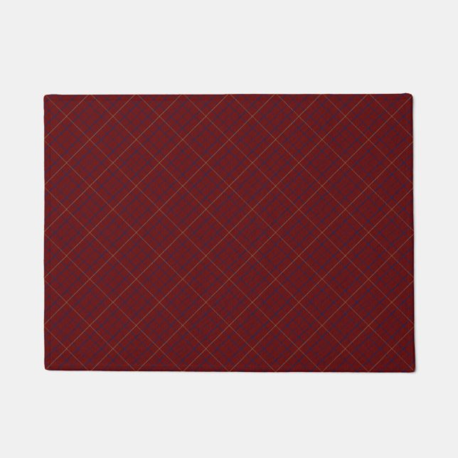 Brooks Maroon Blue Gold Tattersall Floor Mat (Front)