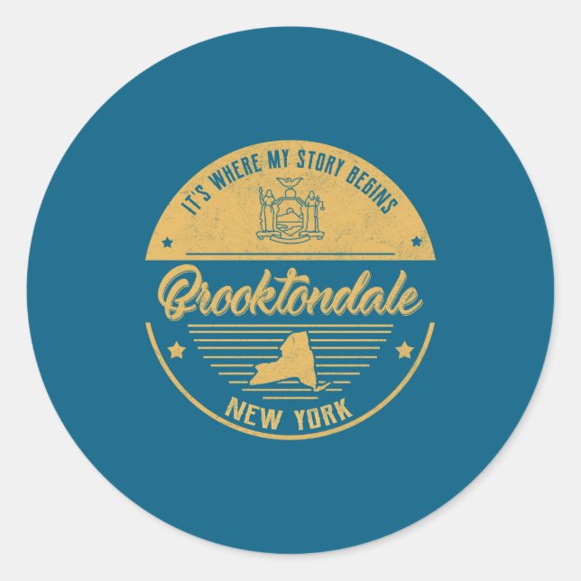 Brooktondale New York Its Where My Story Begins _2 Classic Round Sticker (Front)