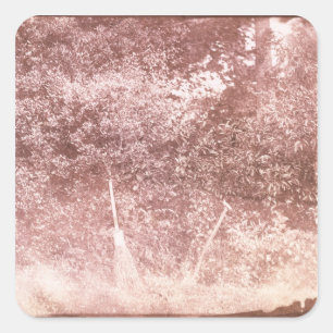 Broom and Spade, 1842 (b/w photo) Square Sticker