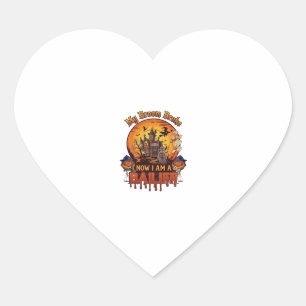 Broom Broke Bailiff Halloween Ghost Court Pumpkins Heart Sticker